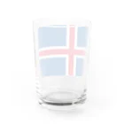 お絵かき屋さんのアイスランドの国旗 Water Glass :back