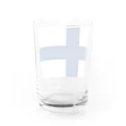 お絵かき屋さんのフィンランドの国旗 Water Glass :back