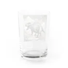 konyuの白黒恐竜 Water Glass :back