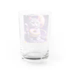 メロンパン猫の土星でドーナツ食べたい Water Glass :back