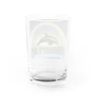 Melia-wizard-cの虹の輪イルカ Water Glass :back