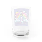 🌈七色の世界🌈の宇宙の夜空に輝く虹と音符 Water Glass :back