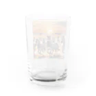 nigihayahiの夕焼けを走るシマウマ Water Glass :back