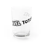 トトラベル - TOTORAVELのグラス（ブラック＆ホワイト文字ロゴ） Water Glass :back