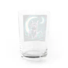 猫XショップX猫の月下の猫クン Water Glass :back