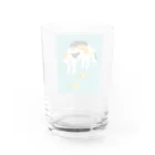 karo///illustrationのデザインにゃんこシリーズ　怒ってるミケ Water Glass :back