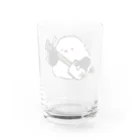 津軽三味線などの三味線を弾くシマエナガ Water Glass :back