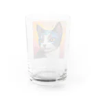 TubuTechのモザイク ブルーキャット Water Glass :back