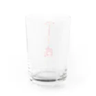 津軽三味線などの和柄三味線（赤） Water Glass :back