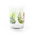 猫との風景の茶トラと森グラス Water Glass :back