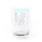 kok&foreverのスクーター配達員のイラスト Water Glass :back