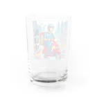 kok&foreverのスクーター配達員のイラスト Water Glass :back