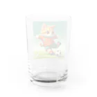 ketapapaのサッカーねこ Water Glass :back