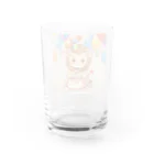 ganeshaの可愛いライオンとバースデーケーキ Water Glass :back