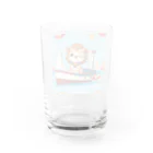 ganeshaのおもちゃのヨットに乗ってかわいいライオンに出会おう Water Glass :back