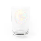 くちベタの黄色いポップなデザインのハーフムーンベタ Water Glass :back