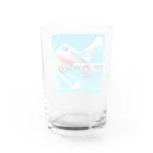 yohiti193の空飛ぶ飛行機のイラスト Water Glass :back