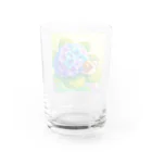 かるるんショップのあじさいとカタツムリ　雨上がり Water Glass :back