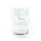 Tom's　ＳＨＯＰの星空を散歩するミニチュアダックスフンド Water Glass :back