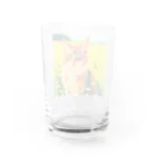 猫好きの谷の猫の水彩画/花畑のマンクスねこのイラスト/キジトラネコ Water Glass :back