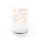 サウナーグッズショップの可愛い子犬がサウナでととのう Water Glass :back