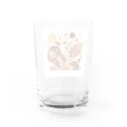 抽象画の世界の秋の落ち葉の抽象画 Water Glass :back