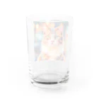 猫好きの谷の猫の水彩画/キジトラねこのイラスト Water Glass :back