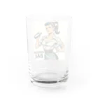 AMERICAN BARのアメコミ風バーテンダー Water Glass :back