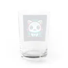 キャピキャピのネオン系の可愛い猫 Water Glass :back