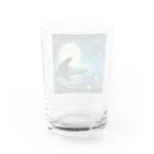 ususio1431の月夜のカエル Water Glass :back