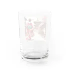 yuchijapanの京都を歩く着物美人イラスト Water Glass :back