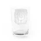 greetenのライオン　アートアニマル　モノクロ Water Glass :back