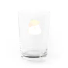 ほくほくろのお花の帽子を被ったことりさん Water Glass :back