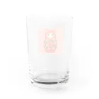 可愛い動物マトリョーシカの猫のマトリョーシカ（いちご） Water Glass :back