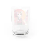 oz-chanの傘をさしている猫_アニメ風2 Water Glass :back