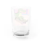 Taka Maker's のスケボーに乗るワニ Water Glass :back