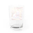 Yukari3977のリボンをつけた白猫ちゃん Water Glass :back