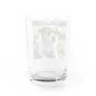 kokin0の草むらで斜めを見つめる犬 dog looking for the anywhere Water Glass :back