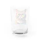 てんとくろ助のぱりぴねこ Water Glass :back