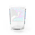 takku@doodlesのダチョウとフラミンゴ Water Glass :back