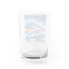 ro kuの青い車と新幹線 Water Glass :back