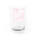 オンラインショップイエローリーフのハート　赤　ピンク　青　可愛い Water Glass :back