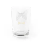 はねまる ショップのCharlie the  Cat(黄リボン) Water Glass :back