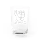 黒髪ちゃもさんわーるど꒰•̫͡•ོ꒱♡のあいらぶゆー Water Glass :back