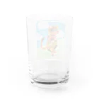 あなぐま(ひらいまき)の手をつなぎたいコケねこさん Water Glass :back