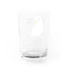 サトウユキエのハッピーインコ・セキセイアルビノ Water Glass :back