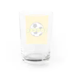 happy_25chanのサッカーボール柄Tシャツ（黄色/白） Water Glass :back