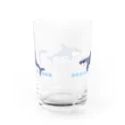 わおさきの青い三連サメ Water Glass :back