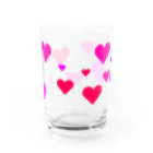 はまとあきのハートたくさん(赤) Water Glass :back