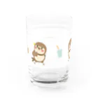 “すずめのおみせ” SUZURI店のHello! すずめだいきち Water Glass :back